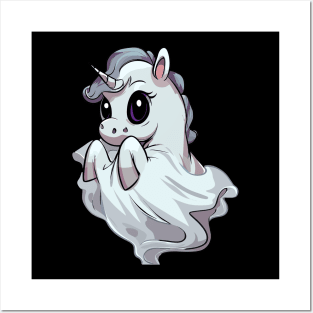 Spooky cute magical ghost unicorn Posters and Art